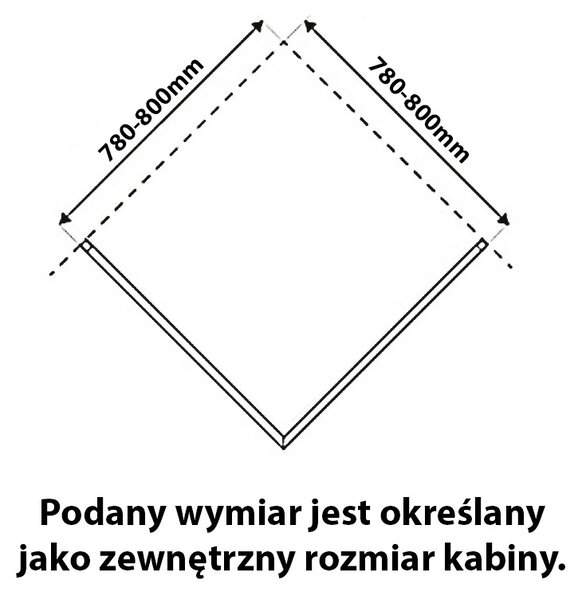 BPS-koupelny Štvorcový sprchový kút BS08A-M 80x80 čierna/transparent - bez vaničky