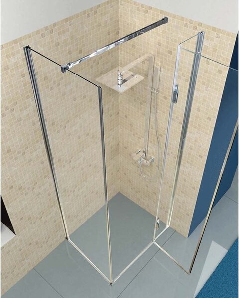 BPS-koupelny Štvorcový sprchový kút KZ1390A 80x80 chróm/transparent + vanička ST02A WH biela