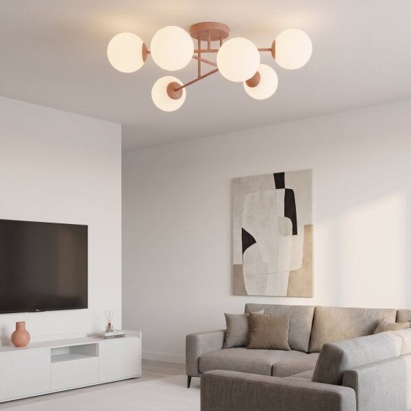 Prisadený luster ROMA 6xE14/10W/230V ružový