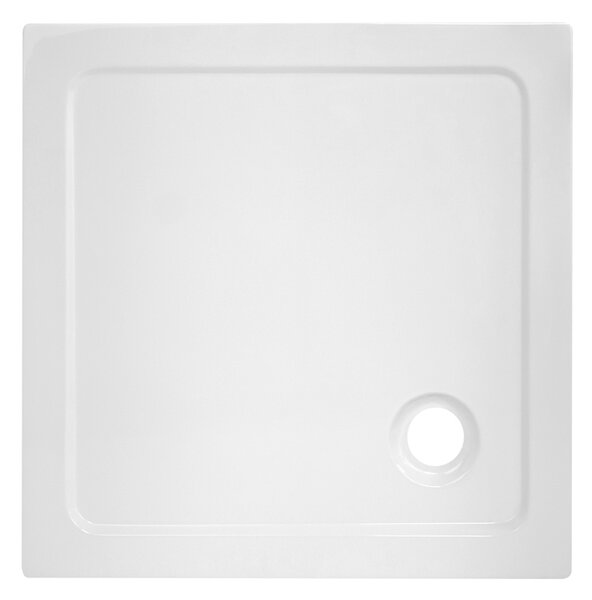 BPS-koupelny Štvorcový sprchový kút BS13A 80x80 čierna/transparent + vanička ST02A WH biela