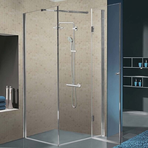 BPS-koupelny Štvorcový sprchový kút KZ1390A 80x80 chróm/transparent + vanička ST02A WH biela