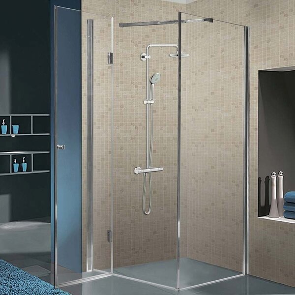 BPS-koupelny Štvorcový sprchový kút KZ1390A 80x80 chróm/transparent + vanička ST02A WH biela