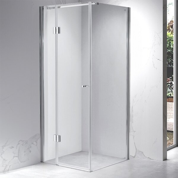BPS-koupelny Štvorcový sprchový kút KZ1390A 80x80 chróm/transparent + vanička ST02A WH biela