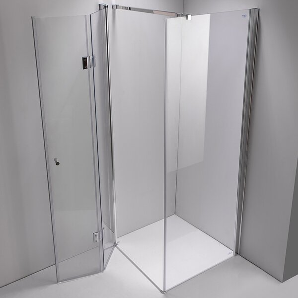 BPS-koupelny Štvorcový sprchový kút KZ1180B 90x90 chróm/transparent + vanička RIKO BL čierna