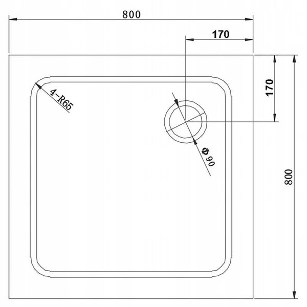BPS-koupelny Štvorcový sprchový kút KZ1390A BL 80x80 čierna/transparent + vanička ST02A BL čierna