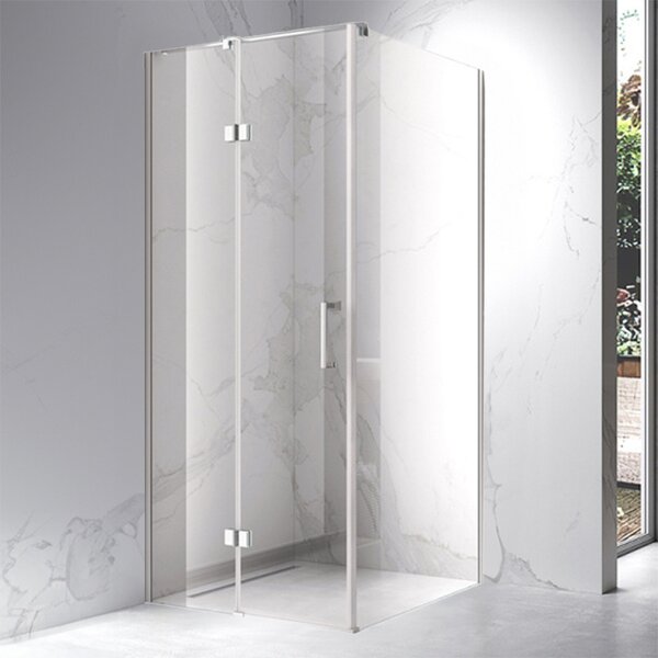 BPS-koupelny Štvorcový sprchový kút KZ01B 80x80 chróm/transparent + vanička ST02A WH biela