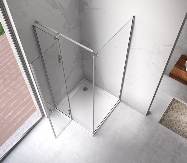 BPS-koupelny Štvorcový sprchový kút KZ01B 80x80 chróm/transparent + vanička ST02A WH biela