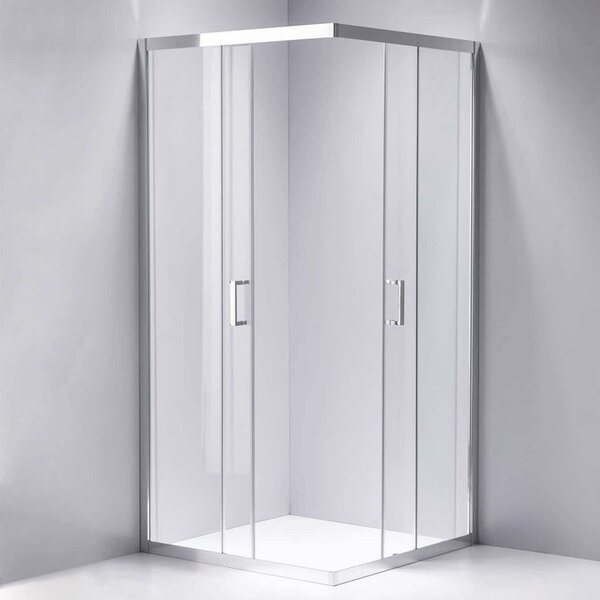 BPS-koupelny Štvorcový sprchový kút KZ102B 90x90 chróm/transparent + vanička RIKO BL čierna