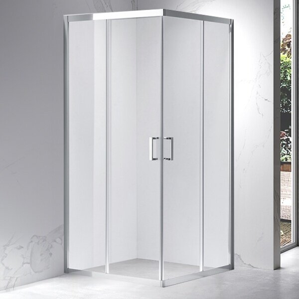 BPS-koupelny Štvorcový sprchový kút KZ102B 90x90 chróm/transparent + vanička RIKO BL čierna
