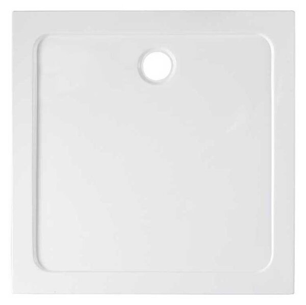 BPS-koupelny Štvorcový sprchový kút KZ08D BL 100x100 čierna/transparent + vanička ST06A WH biela