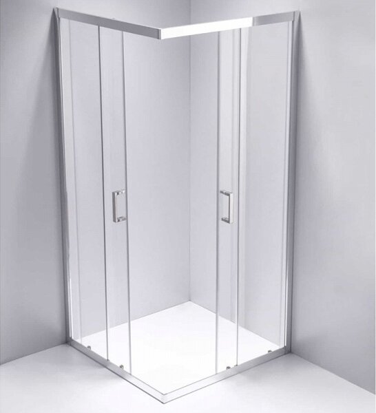 BPS-koupelny Štvorcový sprchový kút KZ102B 90x90 chróm/transparent + vanička RIKO BL čierna