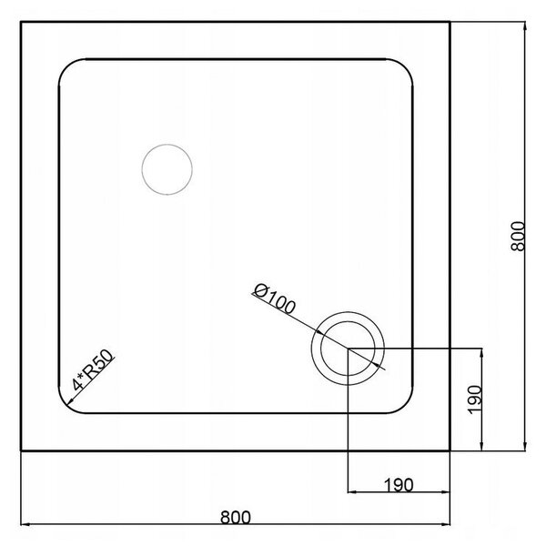 BPS-koupelny Štvorcový sprchový kút BS10A 80x80 čierna/transparent + vanička ST02A WH biela