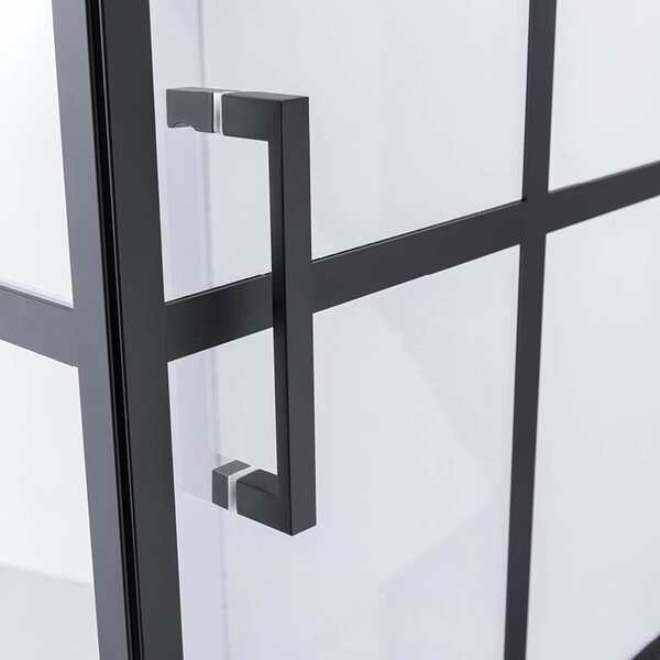 BPS-koupelny Štvorcový sprchový kút BS10A 80x80 čierna/transparent + vanička ST02A WH biela