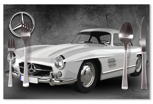 Sablio Prestieranie Mercedes-Benz 300 SL Sivé pozadie: 40x30cm