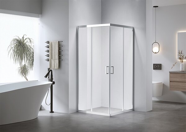 BPS-koupelny Štvorcový sprchový kút KZ102B 90x90 chróm/transparent - bez vaničky