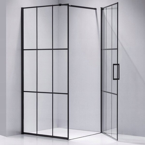 BPS-koupelny Štvorcový sprchový kút BS13B 90x90 čierna/transparent - bez vaničky