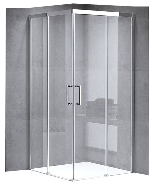 BPS-koupelny Štvorcový sprchový kút KZ90A 80x80 chrom/transparent - bez vaničky