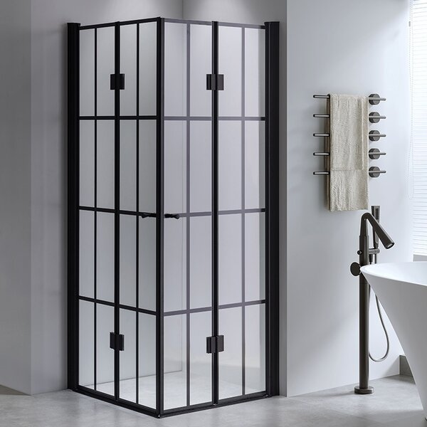 BPS-koupelny Štvorcový sprchový kút BS08A-M 80x80 čierna/transparent - bez vaničky