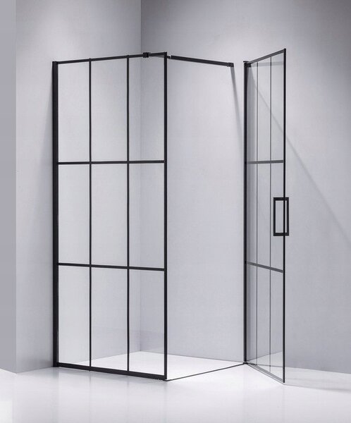 BPS-koupelny Štvorcový sprchový kút BS13A 80x80 čierna/transparent - bez vaničky