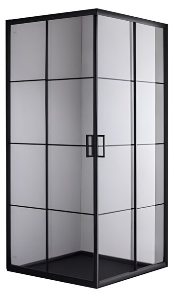 BPS-koupelny Štvorcový sprchový kút BL32A 80x80 čierny/transparent - bez vaničky