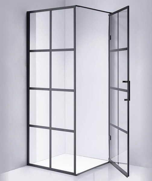 BPS-koupelny Štvorcový sprchový kút BS10A 80x80 čierna/transparent - bez vaničky