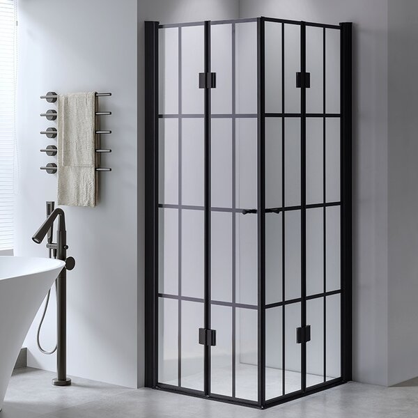 BPS-koupelny Štvorcový sprchový kút BS08A-M 80x80 čierna/transparent - bez vaničky