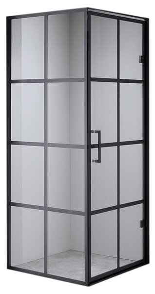 BPS-koupelny Štvorcový sprchový kút BS10A 80x80 čierna/transparent - bez vaničky