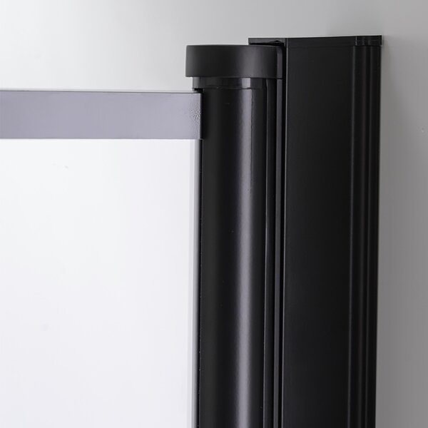 BPS-koupelny Štvorcový sprchový kút BS08B-M 90x90 čierna/transparent + vanička RIKO BL čierna