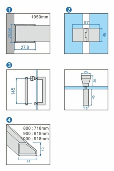 BPS-koupelny Štvorcový sprchový kút KZ08D BL 100x100 čierna/transparent + vanička ST06A BL čierna