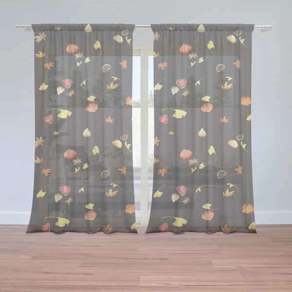 Sablio Záclony Jeseň na čiernej: 2ks 150x250cm
