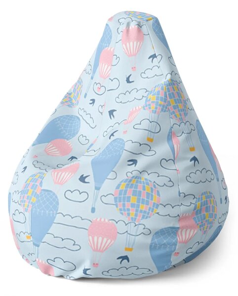 Sablio Sedací vak Pear Teplovzdušné farebné balóny - 70 x 95 x 15 cm