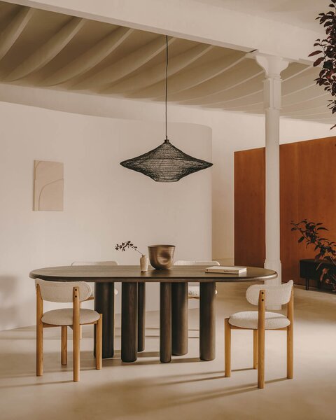 MUZZA Jedálenský stôl lenmai 220 x 105 cm tmavohnedý