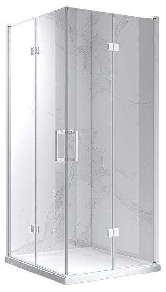 BPS-koupelny Štvorcový sprchovací kút KZ08B WH 80x80 biela/transparent - bez vaničky