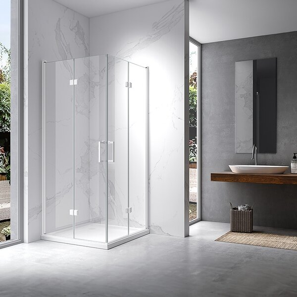BPS-koupelny Štvorcový sprchovací kút KZ08B WH 80x80 biela/transparent - bez vaničky