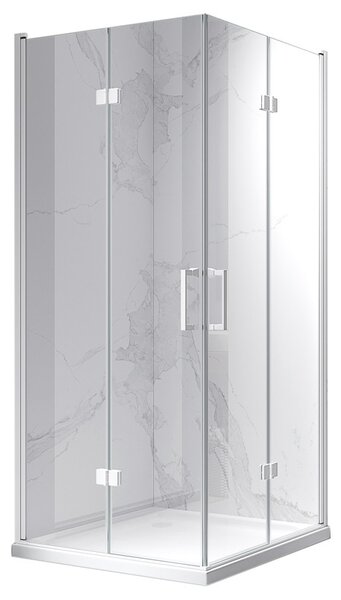 BPS-koupelny Štvorcový sprchovací kút KZ08B WH 80x80 biela/transparent - bez vaničky