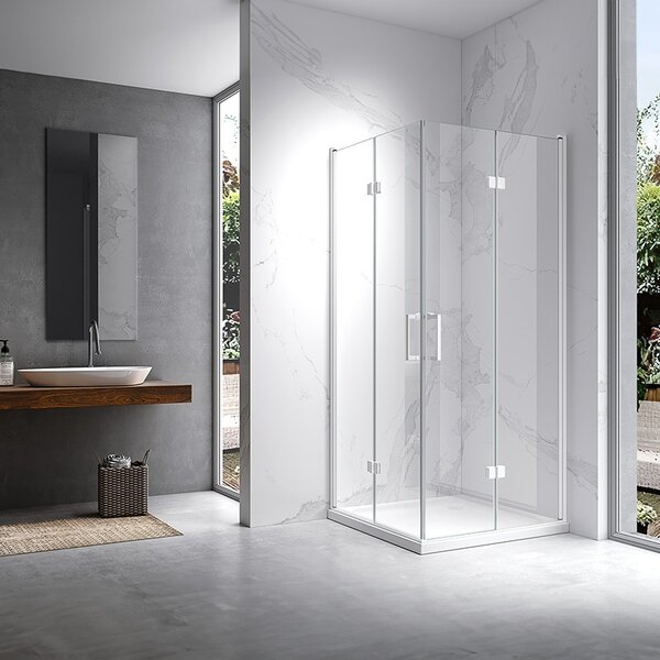 BPS-koupelny Štvorcový sprchovací kút KZ08B WH 80x80 biela/transparent - bez vaničky