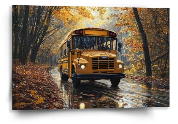Sablio Obraz Žltý školský autobus - 60x40 cm