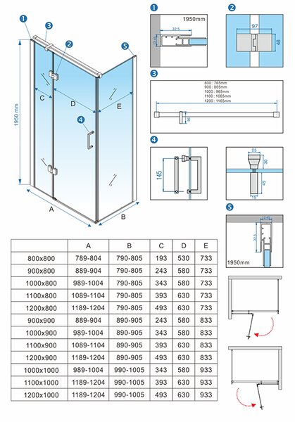 BPS-koupelny Štvorcový sprchový kút KZ01B 80x80 chróm/transparent + vanička ST02A WH biela