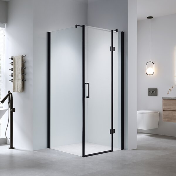 BPS-koupelny Štvorcový sprchový kút ZES KZ1390A BL 80x80 čierna/transparent - bez vaničky