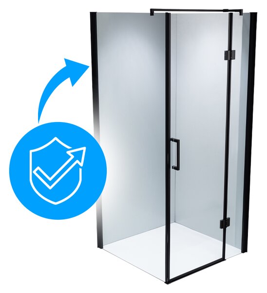 BPS-koupelny Štvorcový sprchový kút ZES KZ1390A BL 80x80 čierna/transparent - bez vaničky
