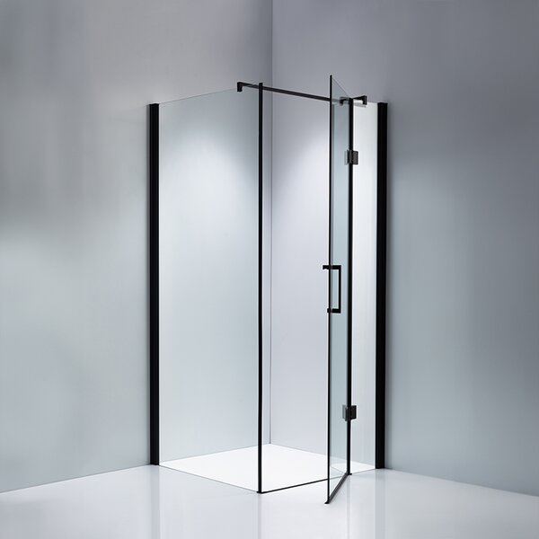 BPS-koupelny Štvorcový sprchový kút ZES KZ1390A BL 80x80 čierna/transparent - bez vaničky