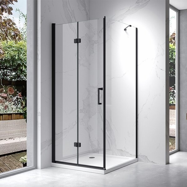 BPS-koupelny Obdĺžnikový sprchovací kút ZES KZ20C BL 90x80 čierna/transparent - bez vaničky