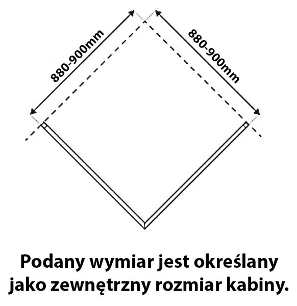 BPS-koupelny Štvorcový sprchový kút BS04B 90x90 čierna/transparent