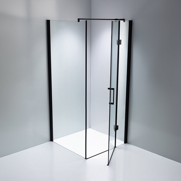 BPS-koupelny Štvorcový sprchový kút ZES KZ1390A BL 80x80 čierna/transparent - bez vaničky