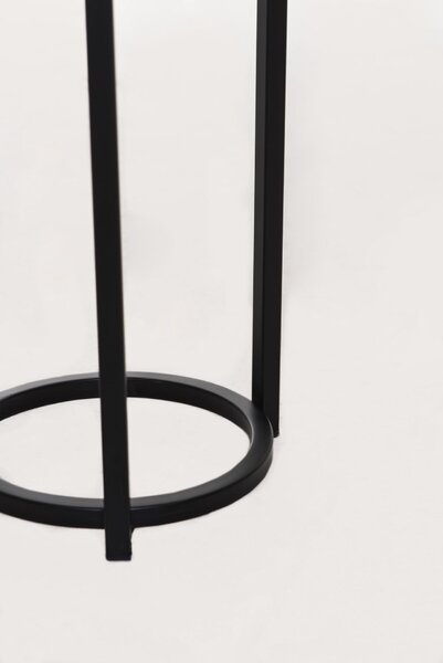 Kvetináč na vysokých nohách ELEVATE ROUND, oceľ, výška 79 cm, čierny mat, outlet