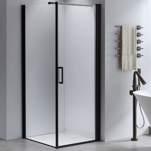 BPS-koupelny Štvorcový sprchový kút BS04B 90x90 čierna/transparent