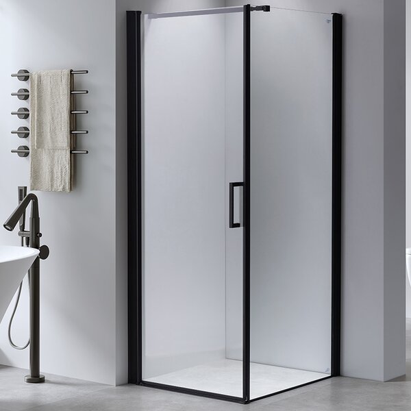 BPS-koupelny Štvorcový sprchový kút BS04B 90x90 čierna/transparent