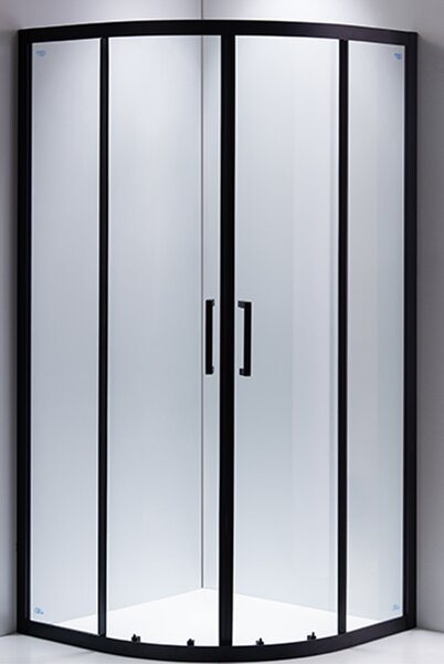 BPS-koupelny Štvrťkruhový sprchový kút BS01A 80x80 cm čierna/transparent + vanička SXL01A čierna