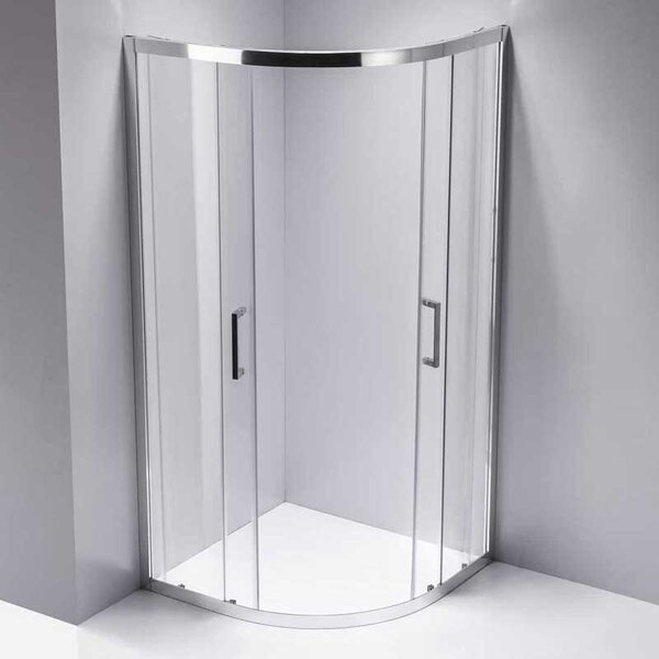 BPS-koupelny Štvrťkruhový sprchový kút KZ101B 90x90 cm chróm/transparent + vanička ST01B WH biela