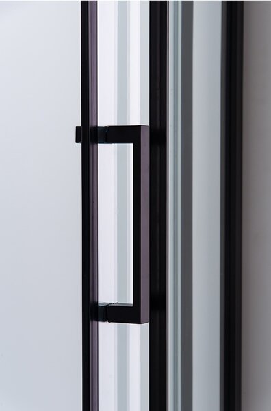 BPS-koupelny Štvrťkruhový sprchový kút BS01B 90x90 čierna/transparent - bez vaničky